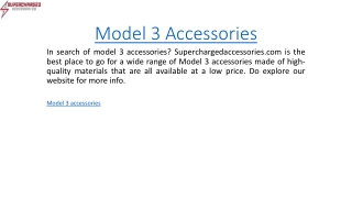 Model 3 Accessories  Superchargedaccessories.com