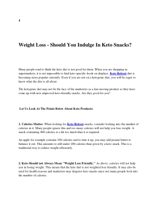 Weight Loss - Should You Indulge In Keto Snacks?