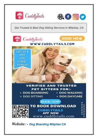 Get Trusted & Best Dog Sitting Services in Milpitas, CA