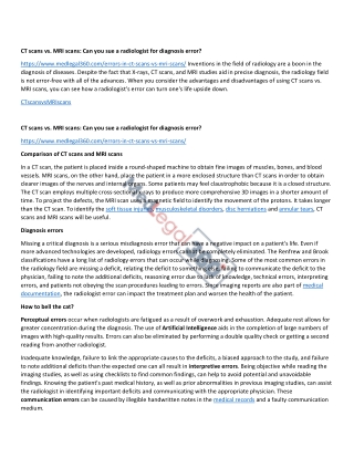 CT scans vs. MRI scans: Can you sue a radiologist for diagnosis error?