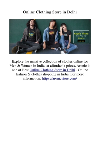 Online Clothing Store in Delhi