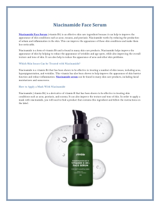 What Is Niacinamide Serum and How Does It Work