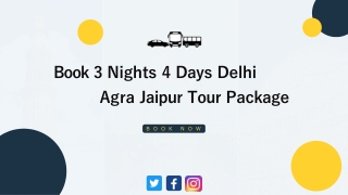 Book 3 Nights 4 Days Delhi Agra Jaipur Tour Package