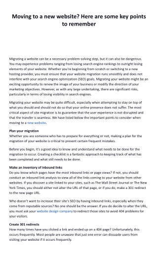 Moving to a new website_ Here are some key points to remember