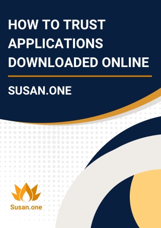 How to trust applications downloaded online