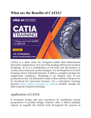 What are the Benefits of CATIA?
