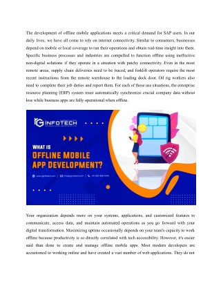 What is Offline Mobile App Development