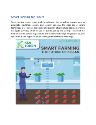 Smart Farming for Future