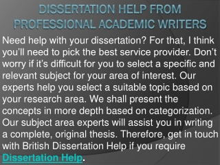 Dissertation Help from Professional Academic Writers
