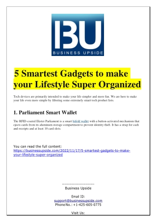5 Smartest Gadgets to make your Lifestyle Super Organized