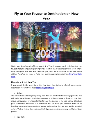 Fly to your favorite destination on New Year