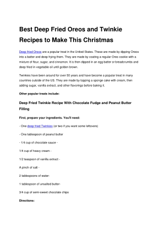Best Deep Fried Oreos and Twinkie Recipes to Make This Christmas