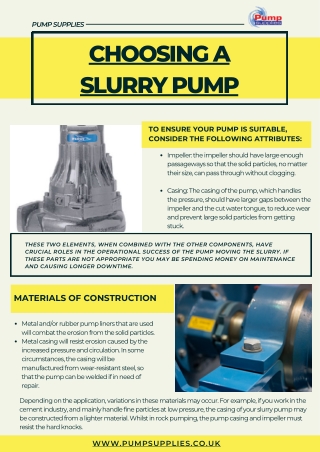 How To Choosing A Slurry Pump