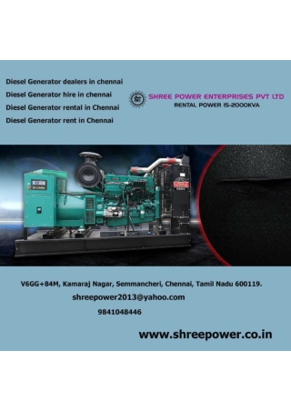 Diesel Generator hire in chennai