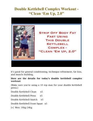 Double Kettlebell Complex Workout - “Clean ‘Em Up, 2.0”