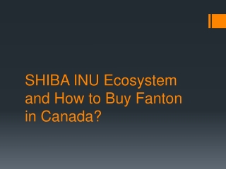 SHIBA INU Ecosystem and How to Buy Fanton in Canada?