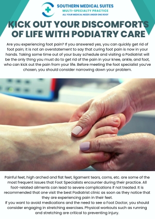 Kick Out Your Discomforts of Life with Podiatry Care