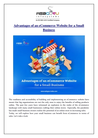 Advantages of an eCommerce Website for a Small Business