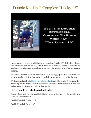 Double Kettlebell Complex “Lucky 13”