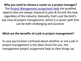 PROJECT MANAGEMENT ASSIGNMENT HELP