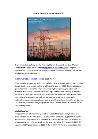 Power Sector in India 2022-2027