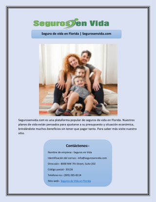 Seguro de vida en Florida | Segurosenvida.com