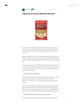 5 Reasons to Consume Blanched Almonds