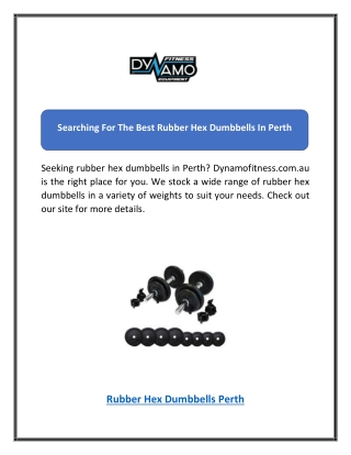 Searching For The Best Rubber Hex Dumbbells In Perth