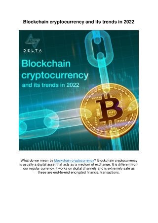 Blockchain cryptocurrency and its trends in 2022