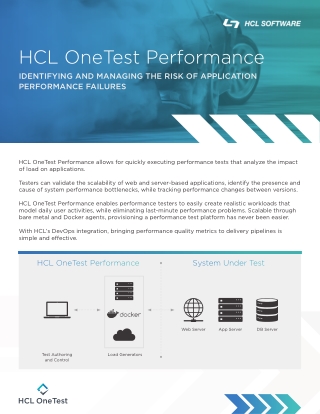 HCL Onetest Performance- Identify and Manage the Risk of Application Performance Failures