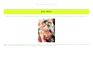{epub download} Ore Miko PDF Full