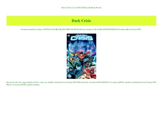 [Best!] Dark Crisis [PDF EPuB AudioBook Ebook]