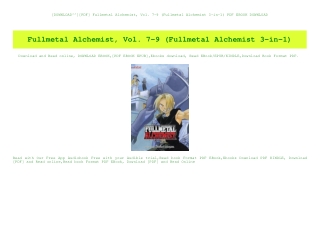 [DOWNLOAD^^][PDF] Fullmetal Alchemist  Vol. 7-9 (Fullmetal Alchemist 3-in-1) PDF EBOOK DOWNLOAD