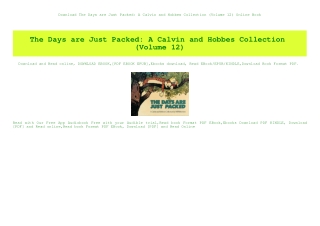 Download The Days are Just Packed A Calvin and Hobbes Collection (Volume 12) Online Book