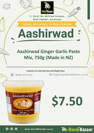 Aashirwad Ginger Garlic Paste Mix, 750g (Made in NZ) - Mandi Bazaar
