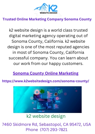 Trusted Online Marketing Company Sonoma County