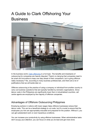 A Guide to Clark Offshoring Your Business