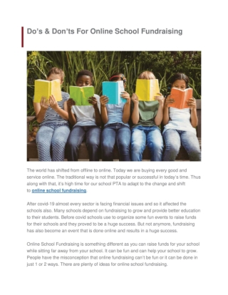 Do’s & Don’ts For Online School Fundraising