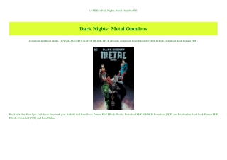 (P.D.F. FILE) Dark Nights Metal Omnibus Pdf