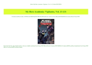 [Best!] My Hero Academia Vigilantes  Vol. 13 (13) Book PDF EPUB