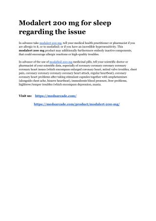 Modalert 200 mg for sleep regarding the issue