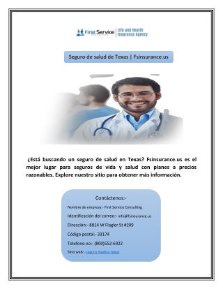 seguro medico texasSeguro de salud de Texas | Fsinsurance.us