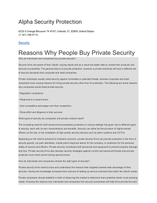 Alpha Security Protection