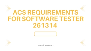 ACS Requirements For Software Tester 261314