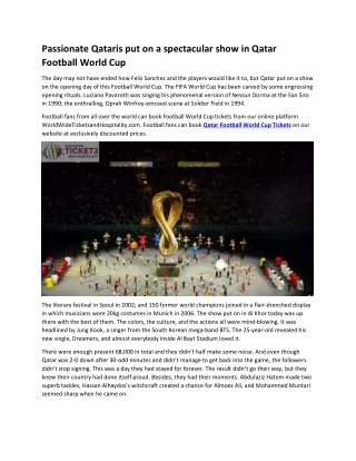 Passionate Qataris put on a spectacular show in Qatar Football World Cup