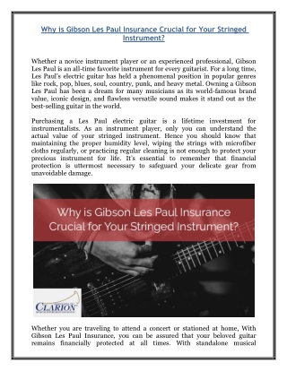 Why is Gibson Les Paul Insurance Crucial for Your Stringed Instrument?