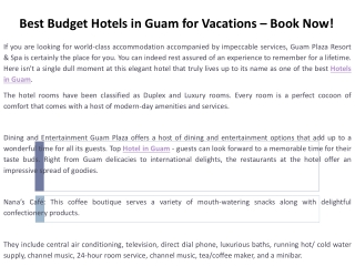 Best Budget Hotels in Guam for Vacations – Book Now!