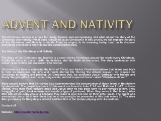 Advent And Nativity