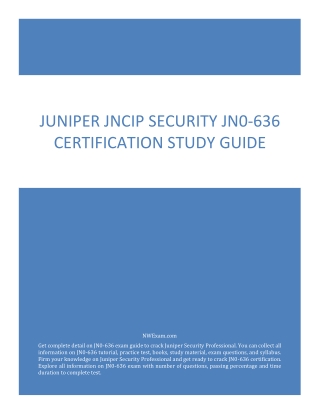 Juniper JNCIP Security JN0-636 Certification Study Guide