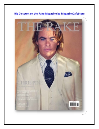 Big Discount on the Rake Magazine by MagazineCafeStore